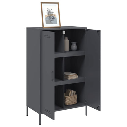 Highboard Anthrazit 68x39x113 cm Stahl