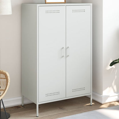 Highboard Weiß 68x39x113 cm Stahl