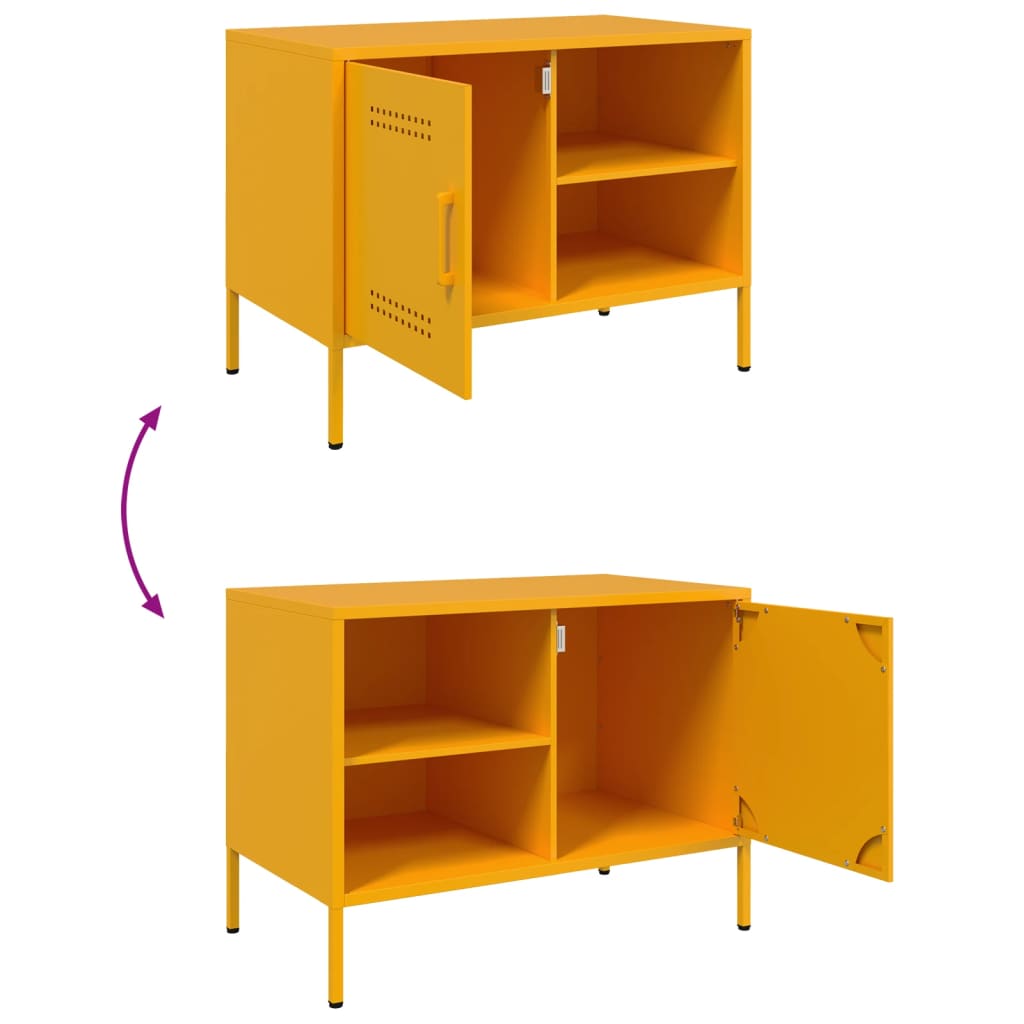 TV-Schrank Senfgelb 68x39x50,5 cm Stahl