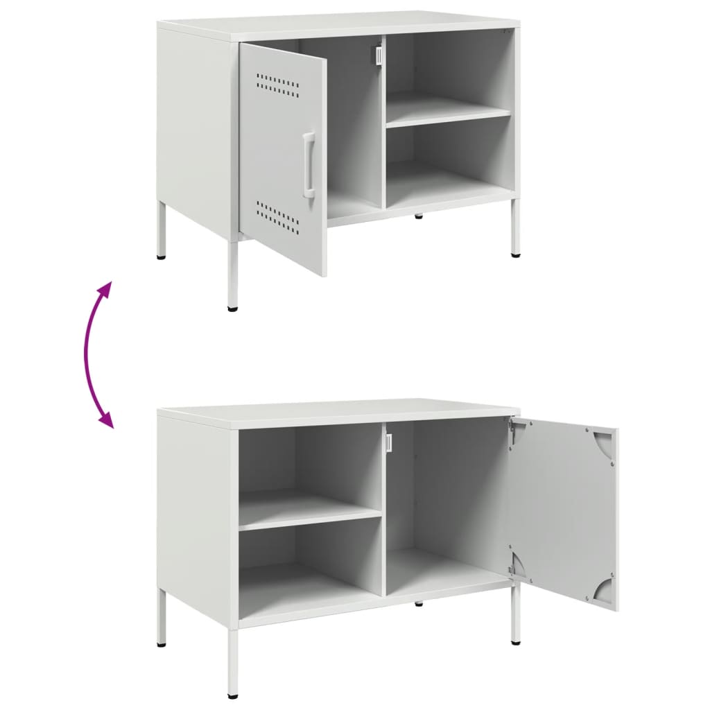 TV-Schrank Weiß 68x39x50,5 cm Stahl