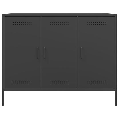 vidaXL Sideboard Schwarz 100,5x39x79 cm Stahl