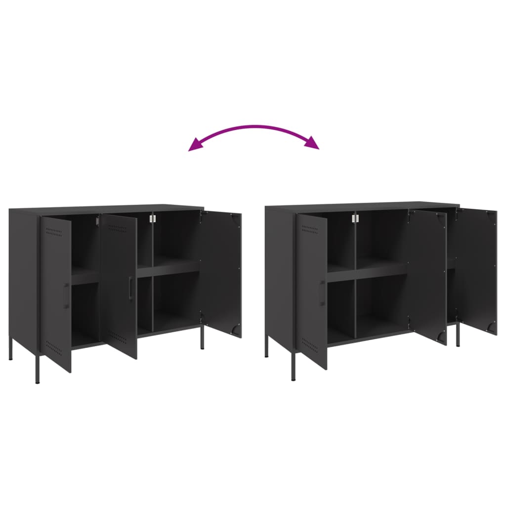 vidaXL Sideboard Schwarz 100,5x39x79 cm Stahl