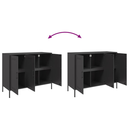 vidaXL Sideboard Schwarz 100,5x39x79 cm Stahl