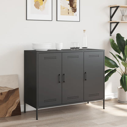 vidaXL Sideboard Schwarz 100,5x39x79 cm Stahl