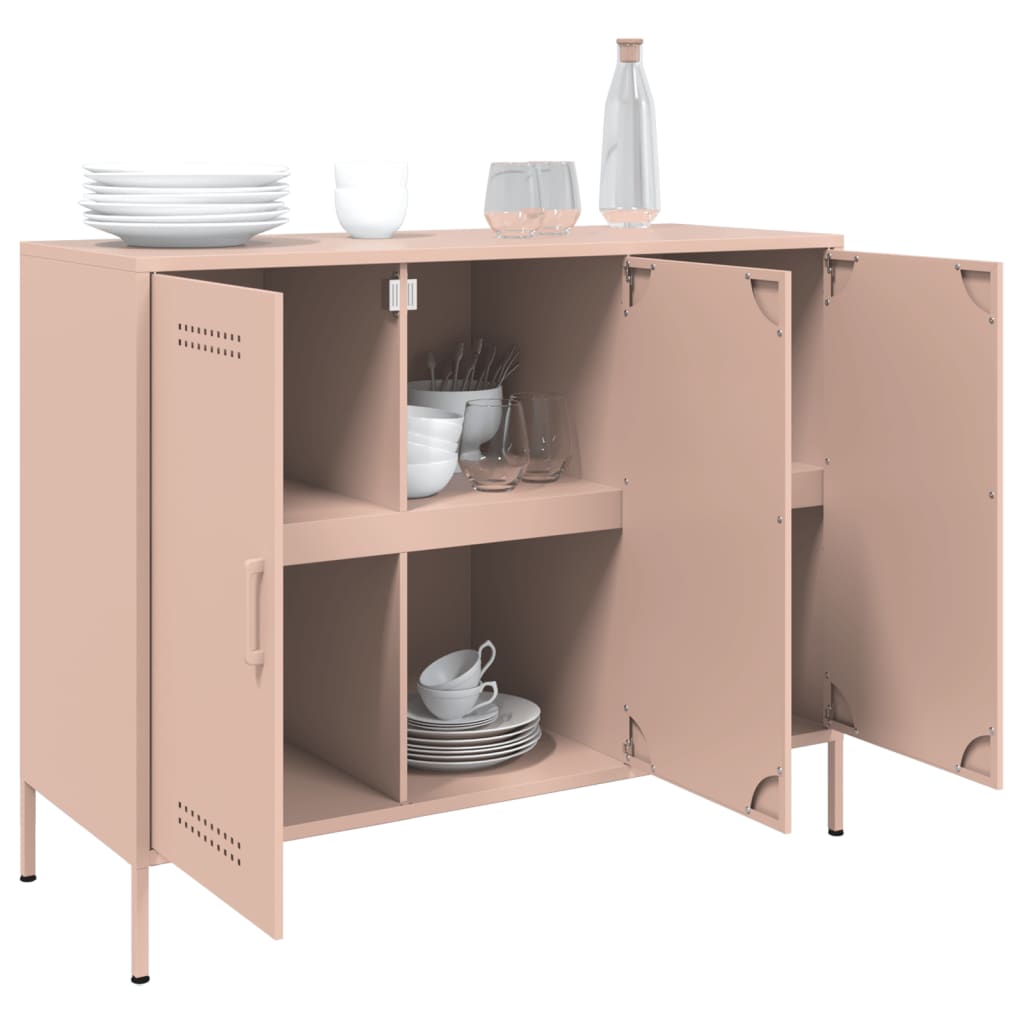 vidaXL Sideboard Rosa 100,5x39x79 cm Stahl