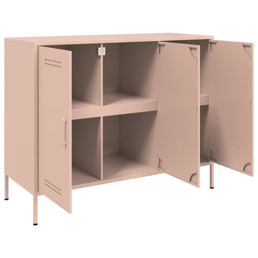 vidaXL Sideboard Rosa 100,5x39x79 cm Stahl