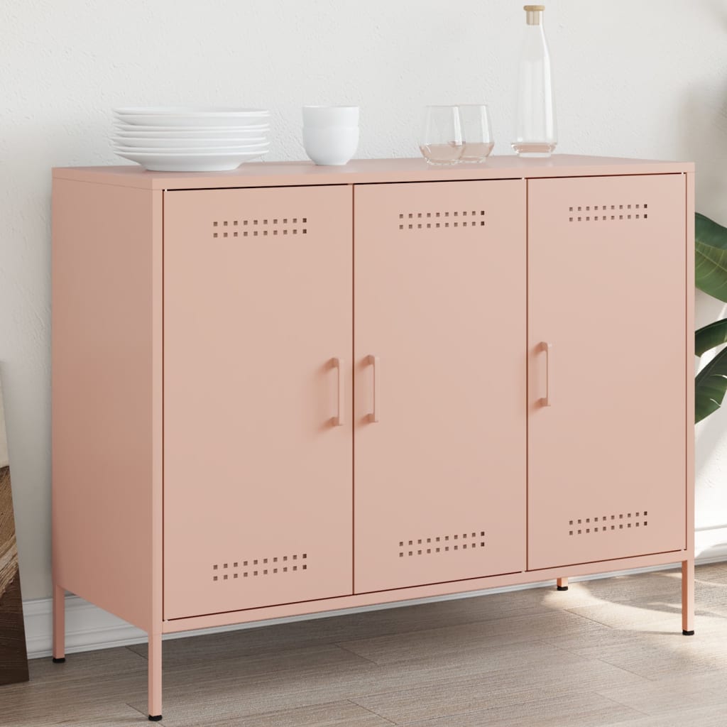 vidaXL Sideboard Rosa 100,5x39x79 cm Stahl