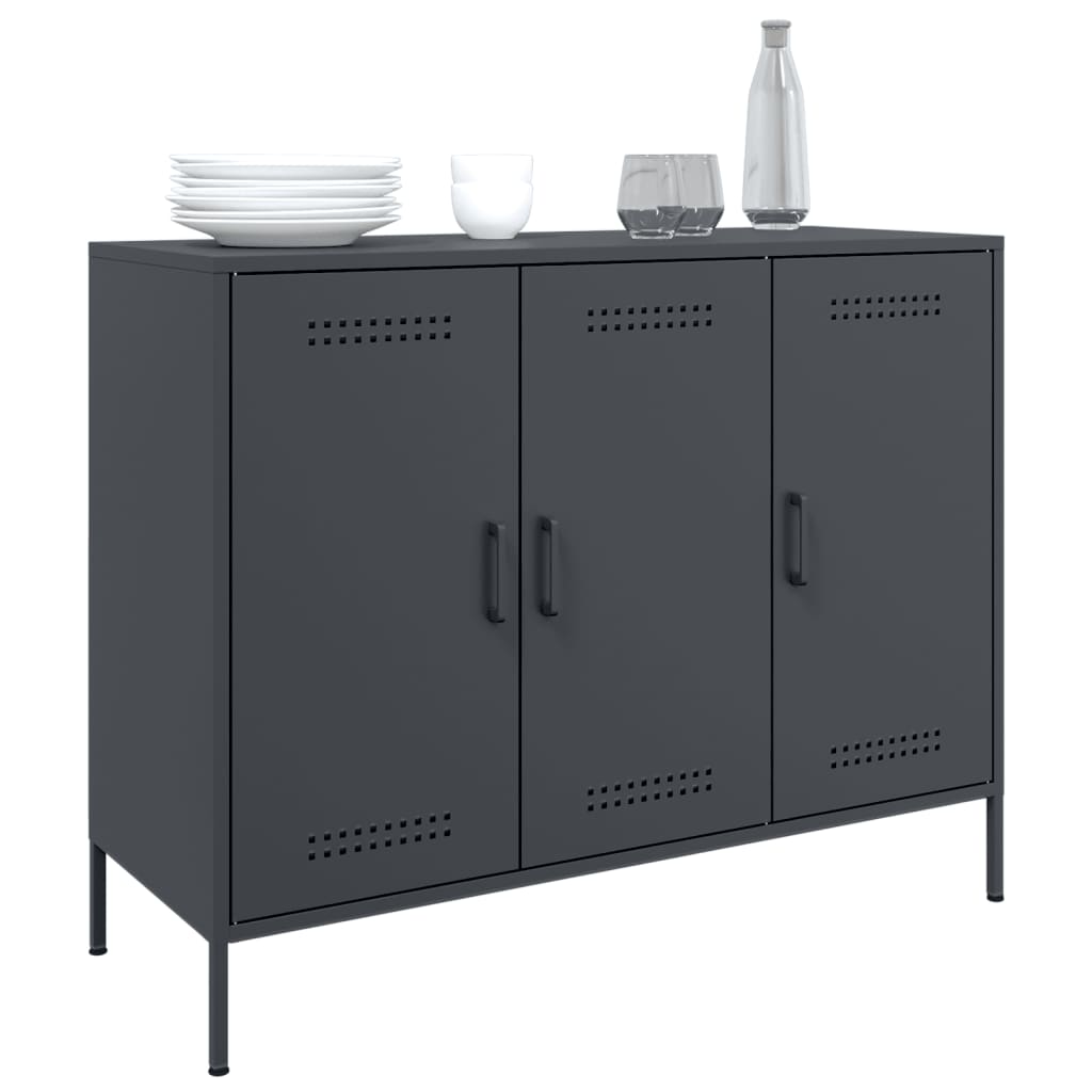 vidaXL Sideboard Anthrazit 100,5x39x79 cm Stahl