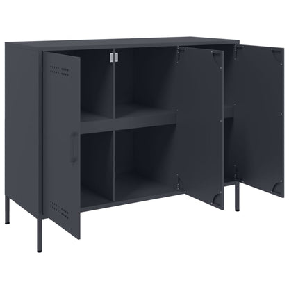 vidaXL Sideboard Anthrazit 100,5x39x79 cm Stahl