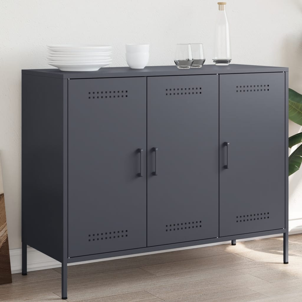 vidaXL Sideboard Anthrazit 100,5x39x79 cm Stahl