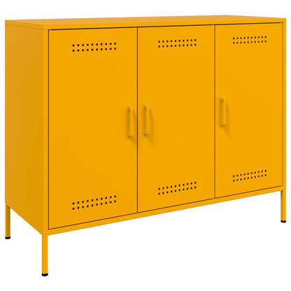 vidaXL Sideboard Senfgelb 100,5x39x79 cm Stahl