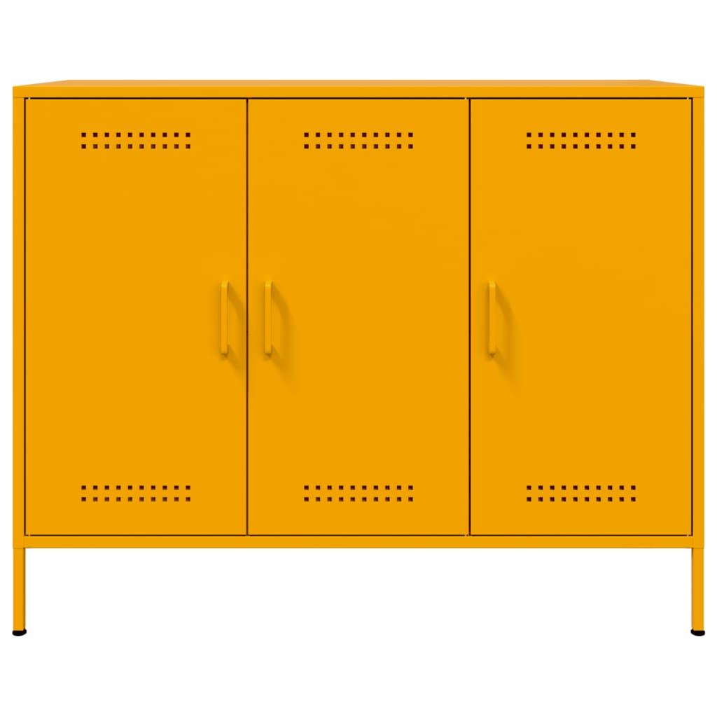 vidaXL Sideboard Senfgelb 100,5x39x79 cm Stahl