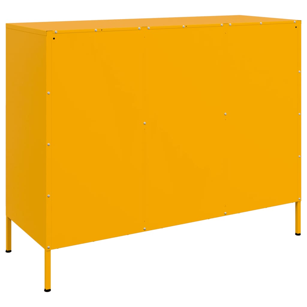 vidaXL Sideboard Senfgelb 100,5x39x79 cm Stahl