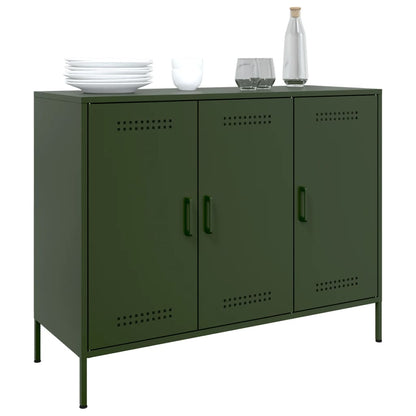 vidaXL Sideboard Olivgrün 100,5x39x79 cm Stahl