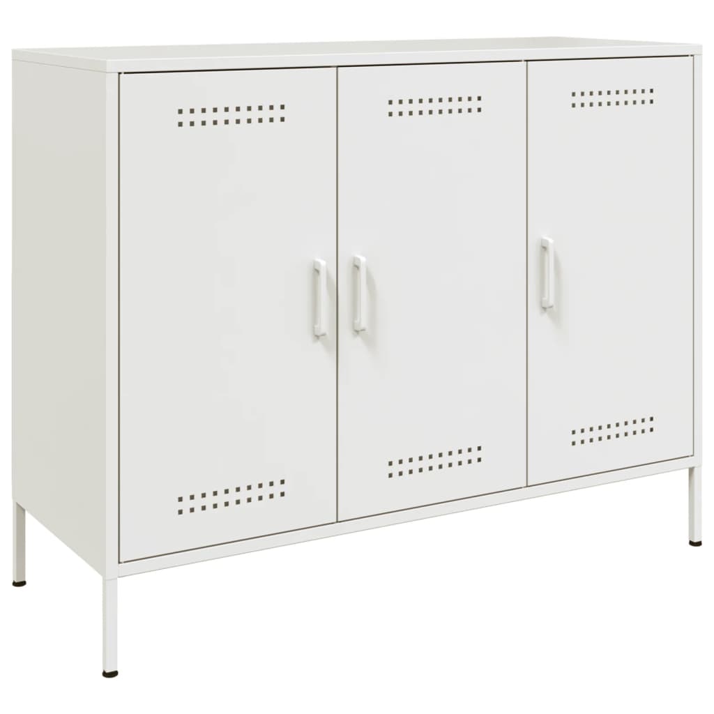 vidaXL Sideboard Weiß 100,5x39x79 cm Stahl