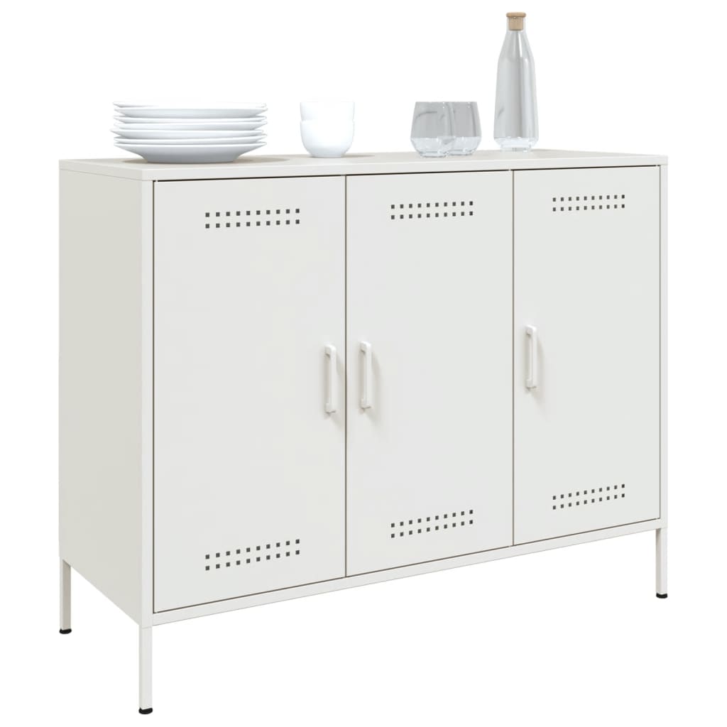 vidaXL Sideboard Weiß 100,5x39x79 cm Stahl