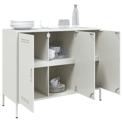 vidaXL Sideboard Weiß 100,5x39x79 cm Stahl