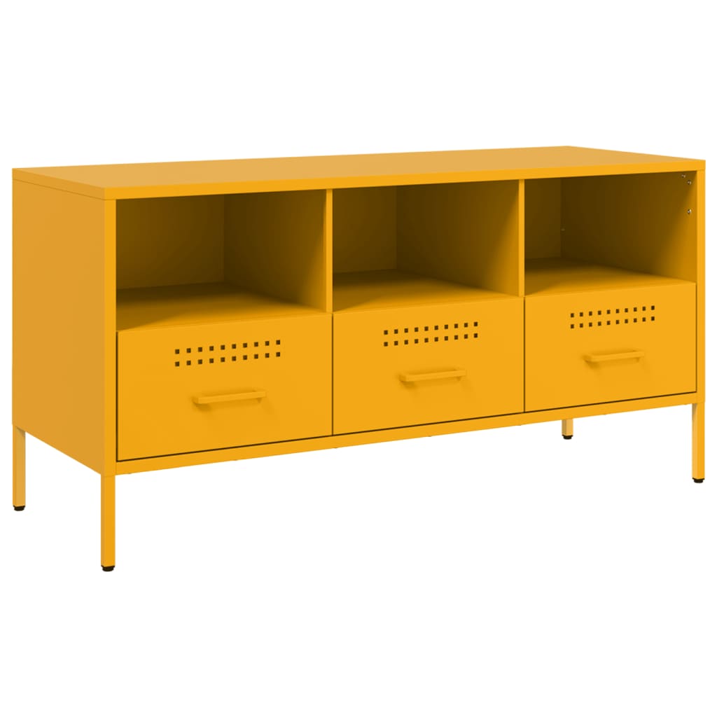 TV-Schrank Senfgelb 100,5x39x50,5 cm Stahl