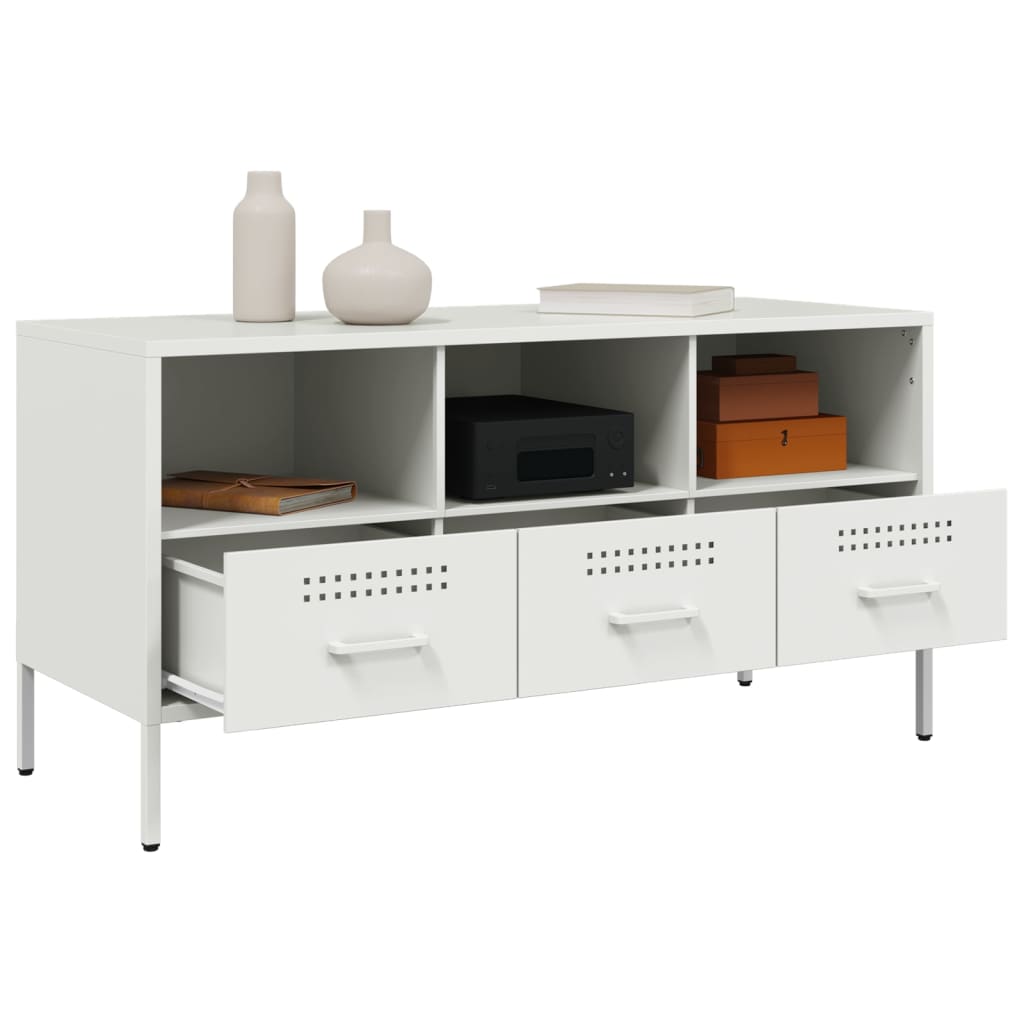 TV-Schrank Weiß 100,5x39x50,5 cm Stahl