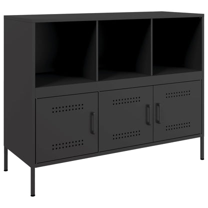 vidaXL Sideboard Schwarz 100,5x39x79 cm Stahl