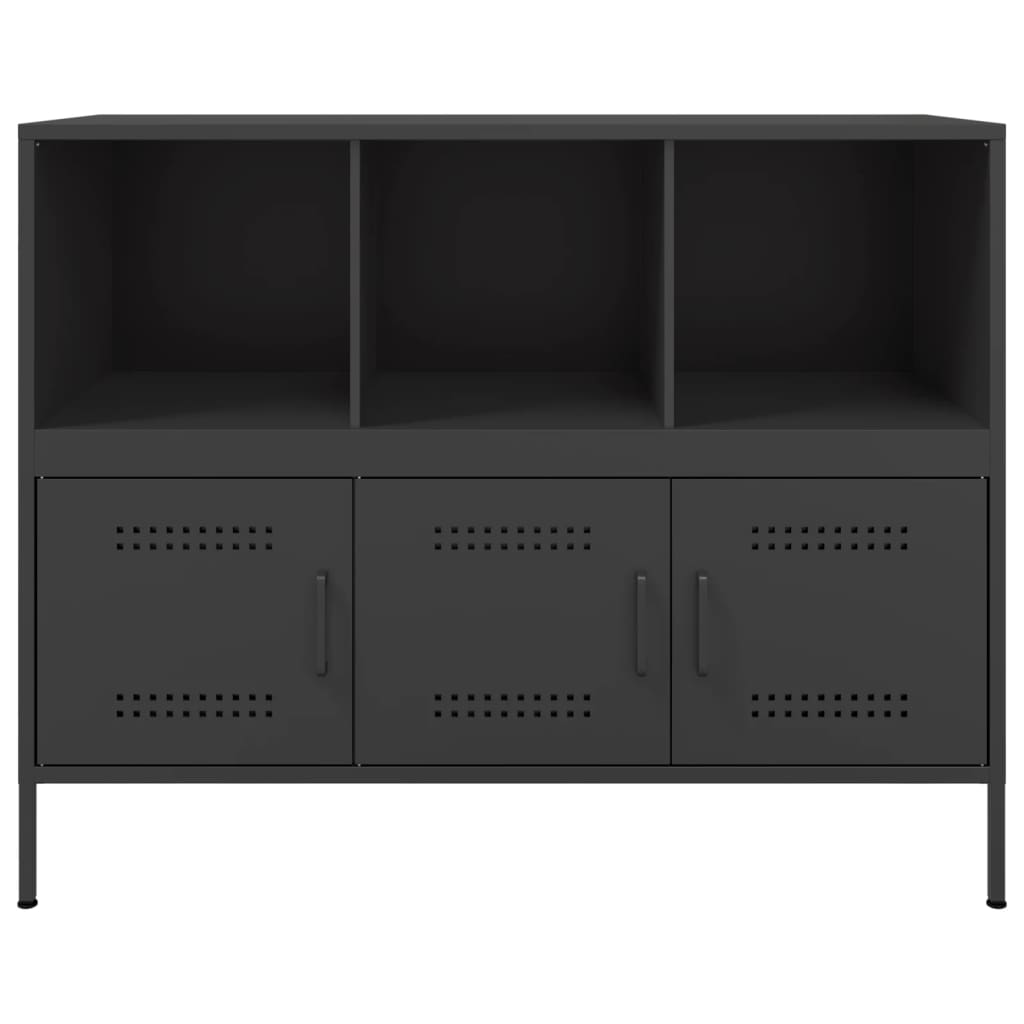 vidaXL Sideboard Schwarz 100,5x39x79 cm Stahl