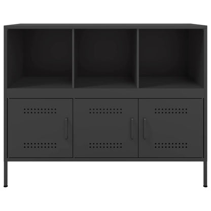 vidaXL Sideboard Schwarz 100,5x39x79 cm Stahl