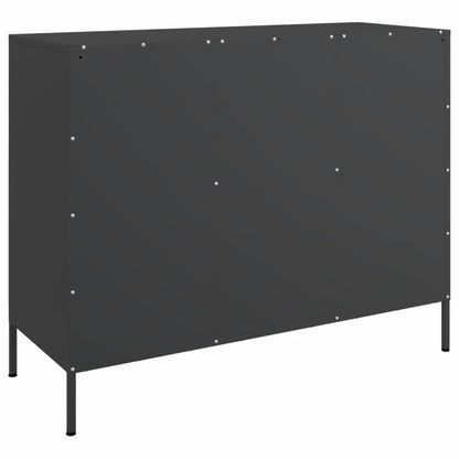 vidaXL Sideboard Schwarz 100,5x39x79 cm Stahl