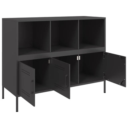 vidaXL Sideboard Schwarz 100,5x39x79 cm Stahl