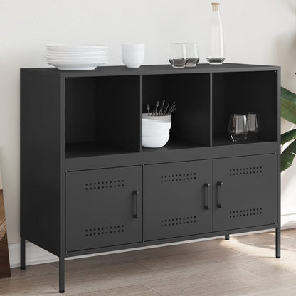 vidaXL Sideboard Schwarz 100,5x39x79 cm Stahl