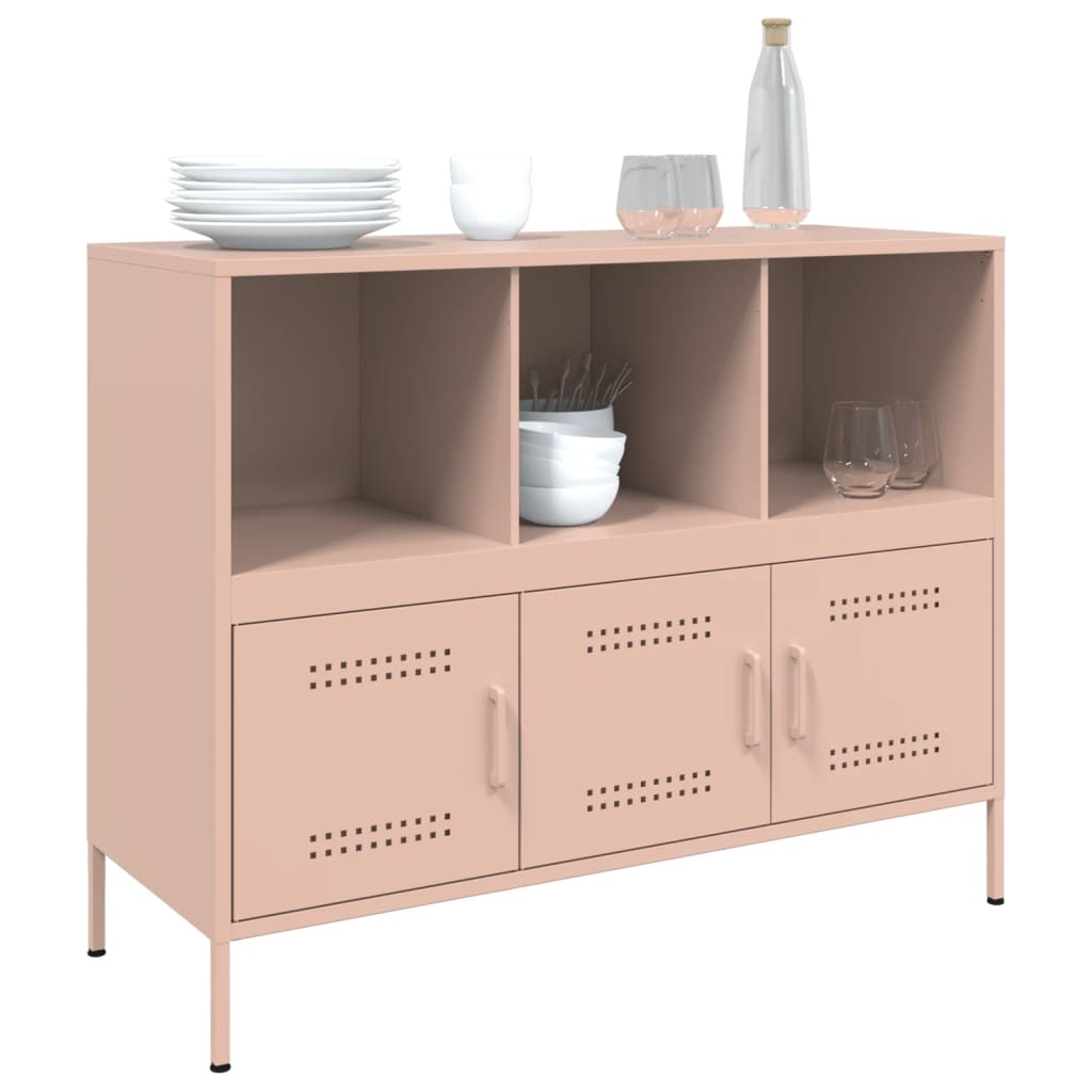 vidaXL Sideboard Rosa 100,5x39x79 cm Stahl