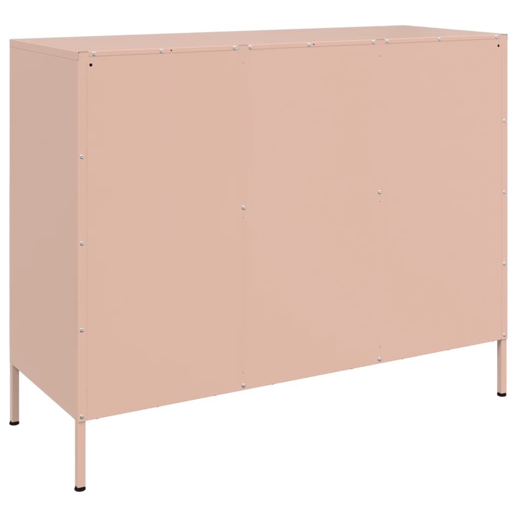 vidaXL Sideboard Rosa 100,5x39x79 cm Stahl