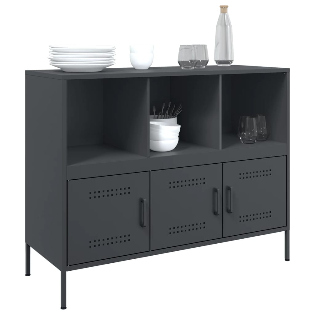 vidaXL Sideboard Anthrazit 100,5x39x79 cm Stahl