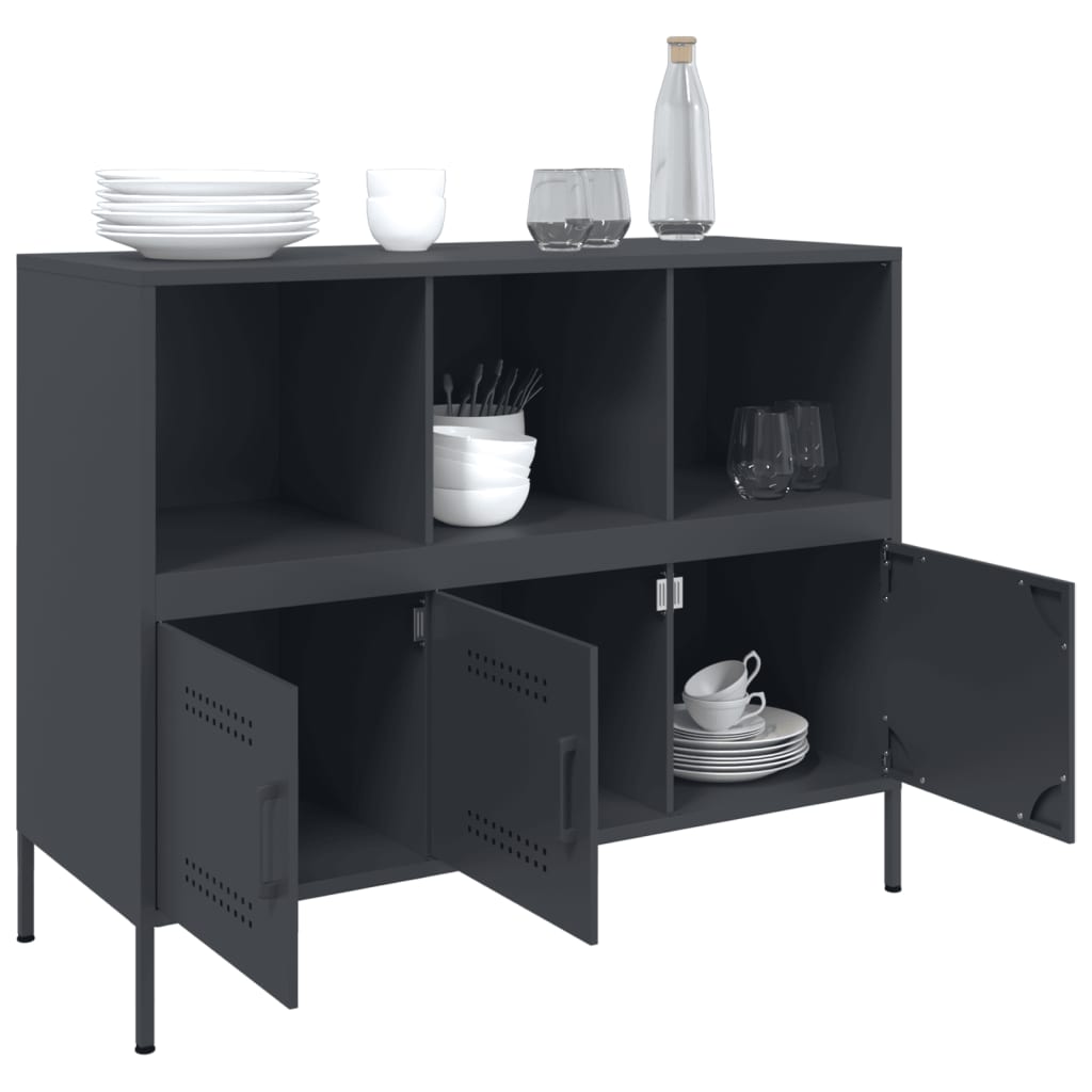 vidaXL Sideboard Anthrazit 100,5x39x79 cm Stahl