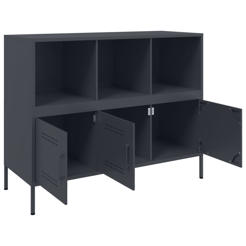 vidaXL Sideboard Anthrazit 100,5x39x79 cm Stahl