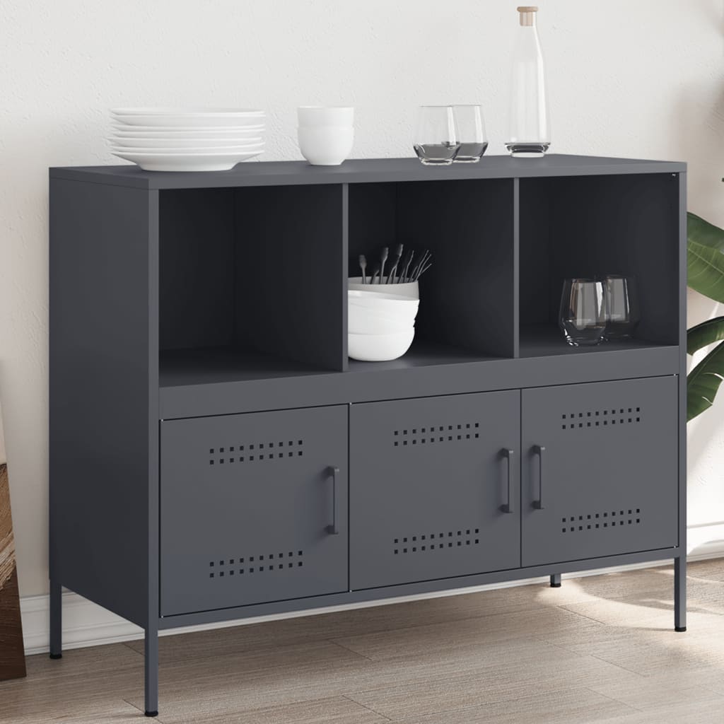 vidaXL Sideboard Anthrazit 100,5x39x79 cm Stahl