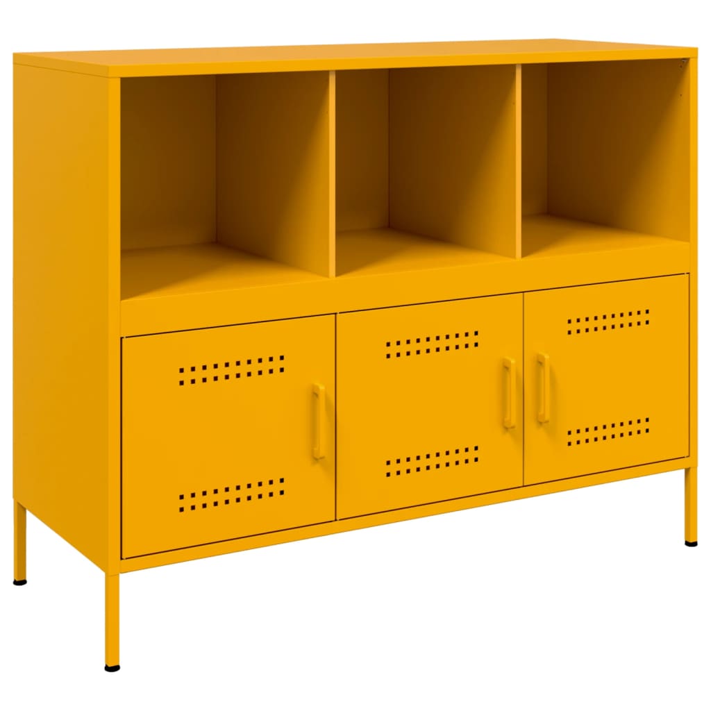 vidaXL Sideboard Senfgelb 100,5x39x79 cm Stahl