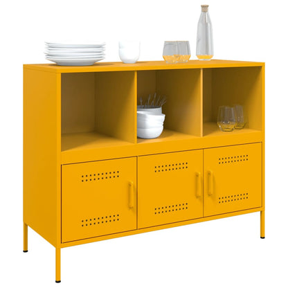 vidaXL Sideboard Senfgelb 100,5x39x79 cm Stahl