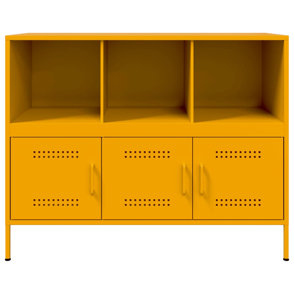 vidaXL Sideboard Senfgelb 100,5x39x79 cm Stahl