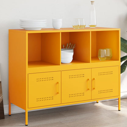 vidaXL Sideboard Senfgelb 100,5x39x79 cm Stahl