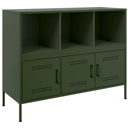 vidaXL Sideboard Olivgrün 100,5x39x79 cm Stahl