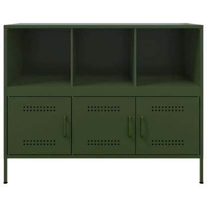 vidaXL Sideboard Olivgrün 100,5x39x79 cm Stahl