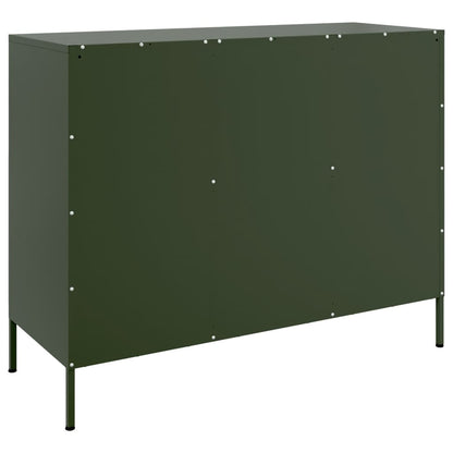 vidaXL Sideboard Olivgrün 100,5x39x79 cm Stahl