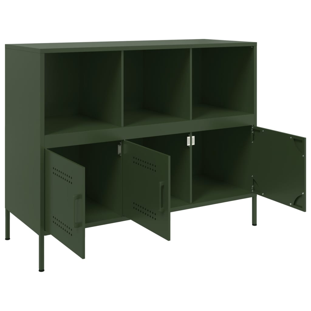 vidaXL Sideboard Olivgrün 100,5x39x79 cm Stahl