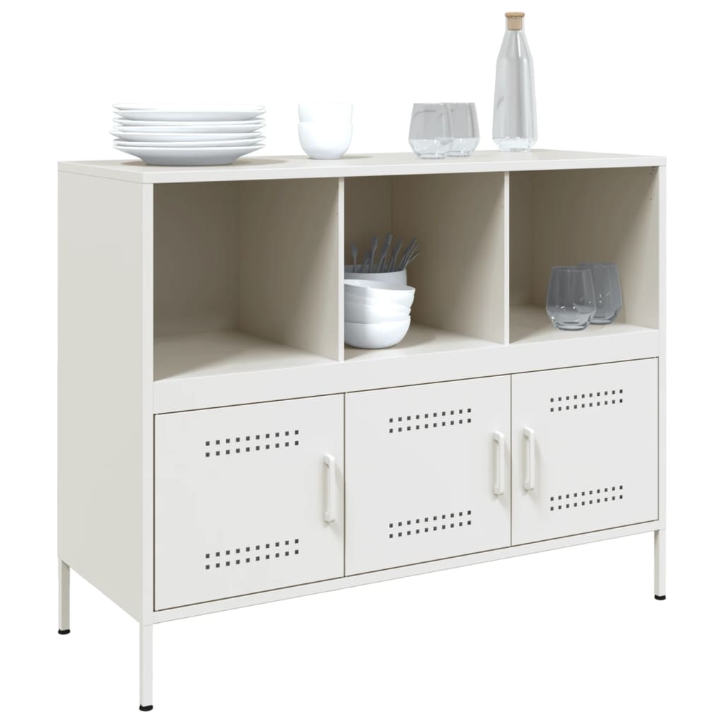 vidaXL Sideboard Weiß 100,5x39x79 cm Stahl