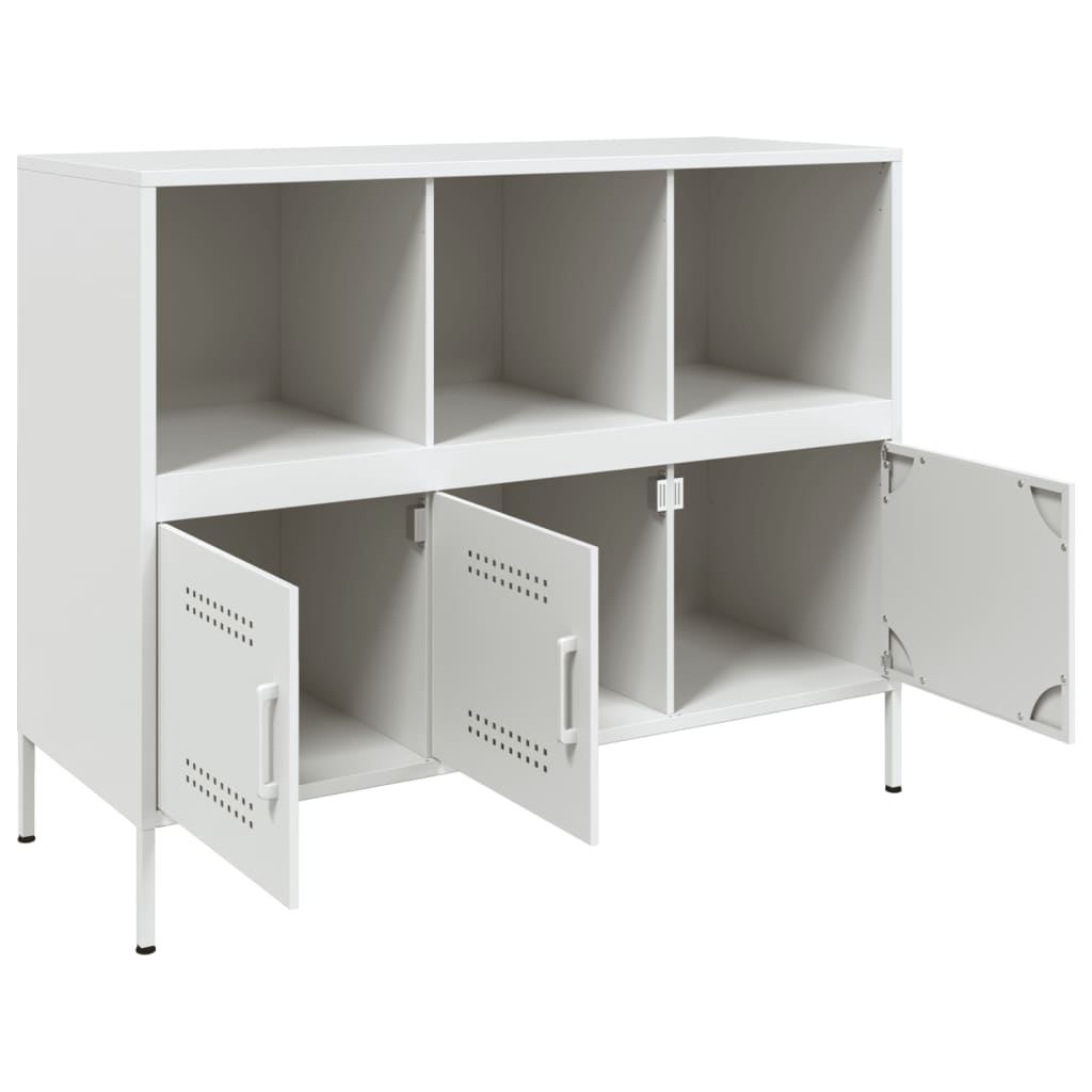 vidaXL Sideboard Weiß 100,5x39x79 cm Stahl