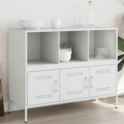 vidaXL Sideboard Weiß 100,5x39x79 cm Stahl