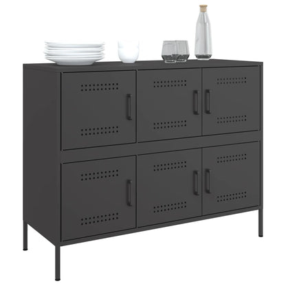 vidaXL Sideboard Schwarz 100,5x39x79 cm Stahl