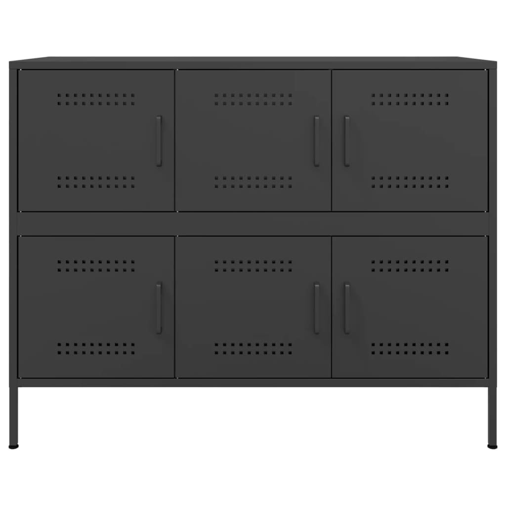 vidaXL Sideboard Schwarz 100,5x39x79 cm Stahl