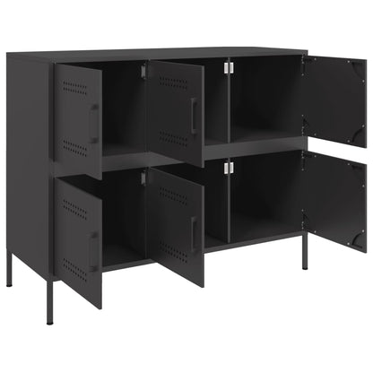 vidaXL Sideboard Schwarz 100,5x39x79 cm Stahl