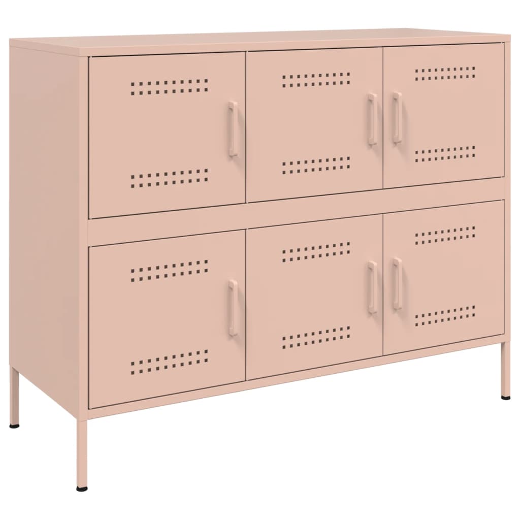 vidaXL Sideboard Rosa 100,5x39x79 cm Stahl